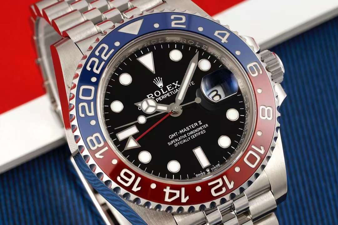 GMT Master II Pepsi Black Dial Jubilee Bracelet Watch