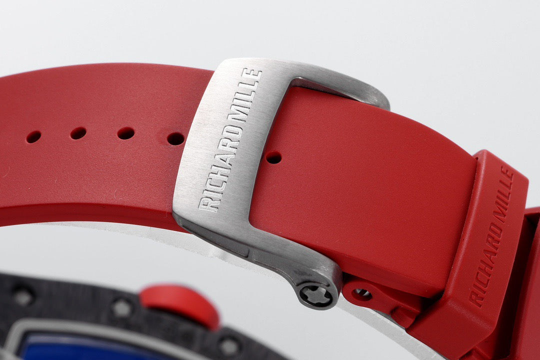 RM 67 02 Extra Flat Skeleton White Strap Watch