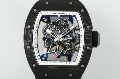 RM 67 02 Extra Flat Skeleton White Strap Watch