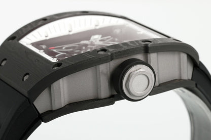 RM 67 02 Extra Flat Skeleton White Strap Watch