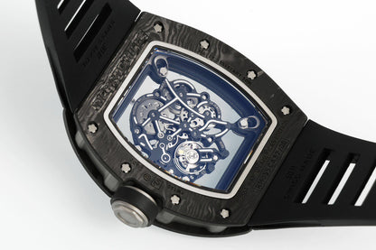 RM 67 02 Extra Flat Skeleton White Strap Watch