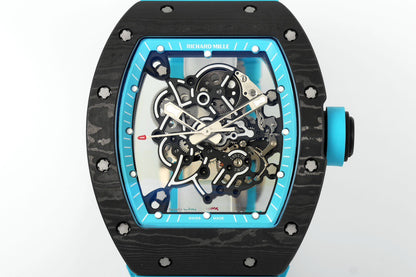 RM 67 02 Extra Flat Skeleton White Strap Watch