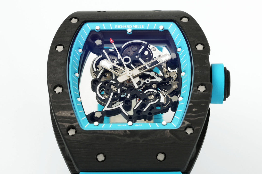 RM 67 02 Extra Flat Skeleton White Strap Watch