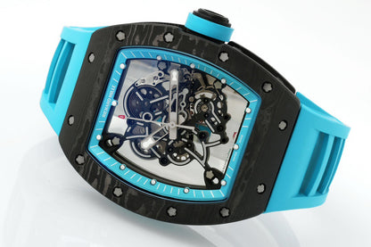 RM 67 02 Extra Flat Skeleton White Strap Watch