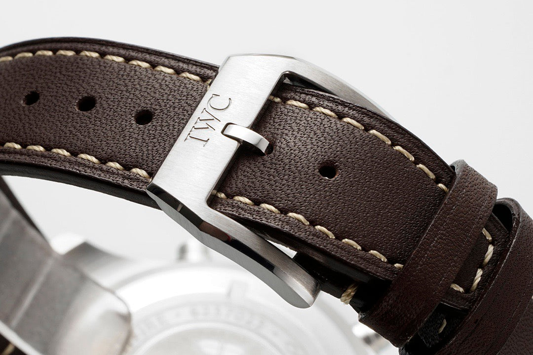 Schaffhausen Pilot’s Watch Chronograph Black Dial Brown Leather Strap Watch
