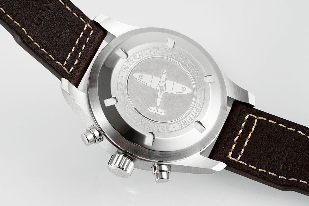 Schaffhausen Pilot’s Watch Chronograph Black Dial Brown Leather Strap Watch