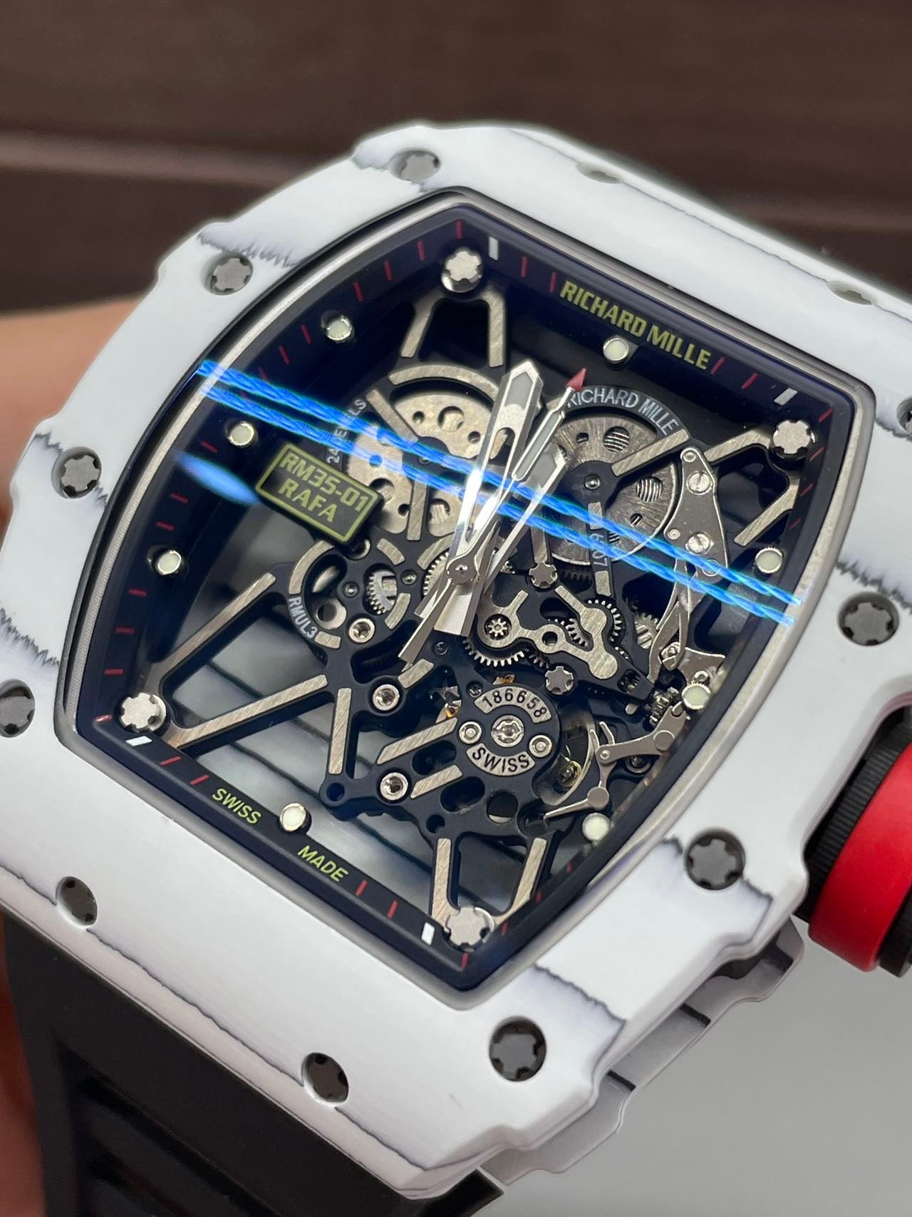 RM 35-01 Rafael Nadal Skeleton Automatic Watch White Case