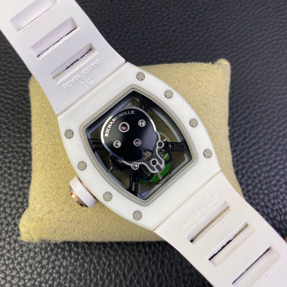 RM Skull Green Skeleton Automatic White Ceramic Edition