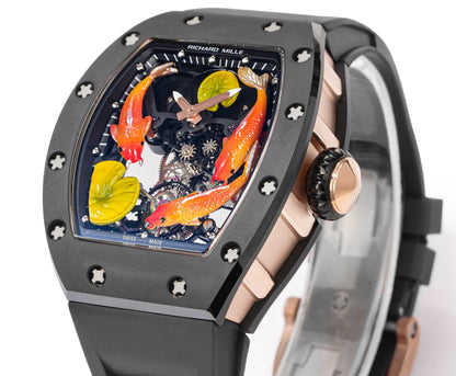 Koi Fish Skeleton Artistic Dial Watch