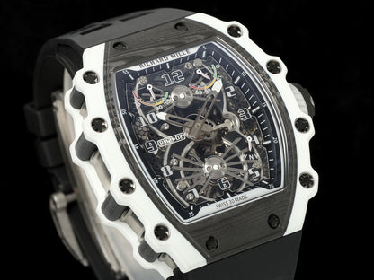 RM 53 White Black Skeleton Watch