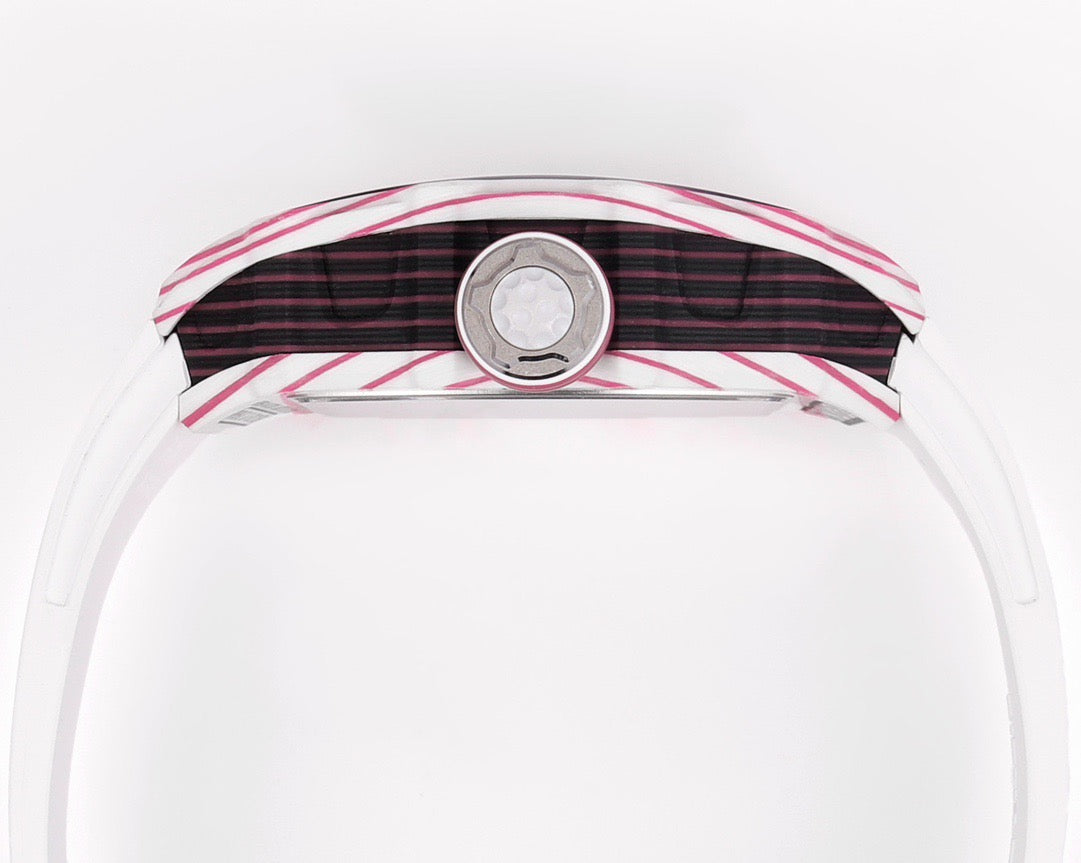 RM 53 White Pink Neon Skeleton Watch