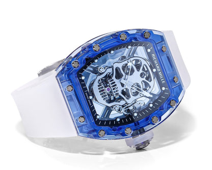 RM Skull Green Skeleton Automatic White Ceramic Edition