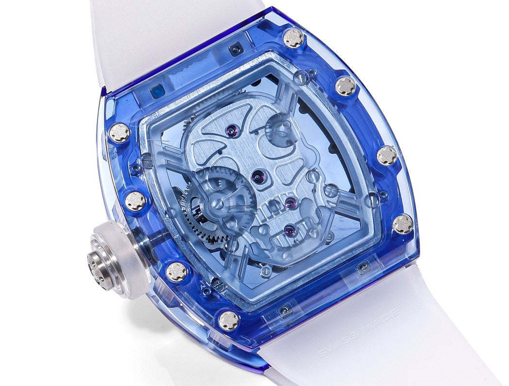 RM Skull Green Skeleton Automatic White Ceramic Edition