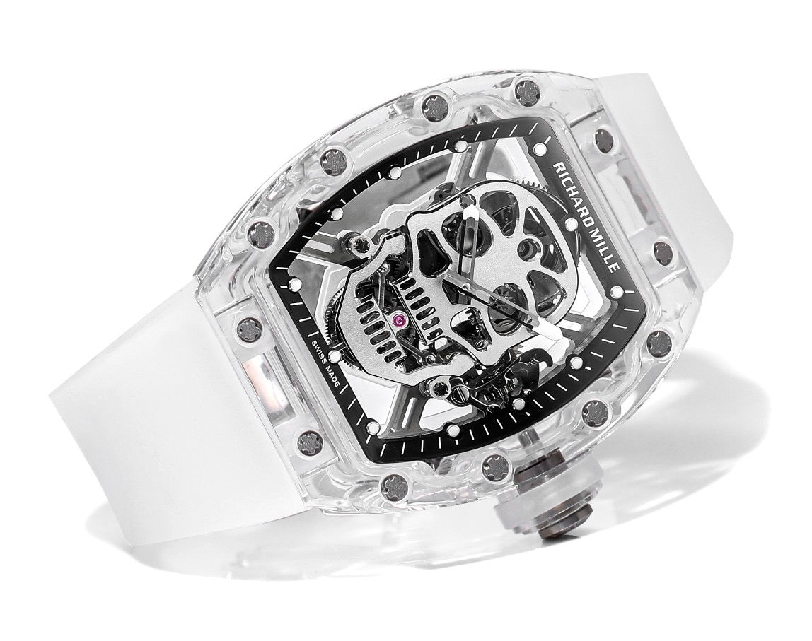 RM Skull Green Skeleton Automatic White Ceramic Edition