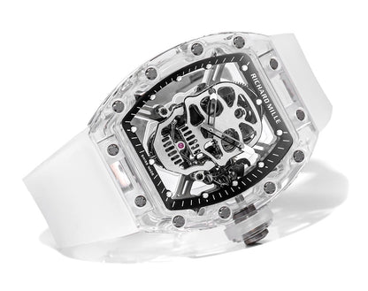 RM Skull Green Skeleton Automatic White Ceramic Edition