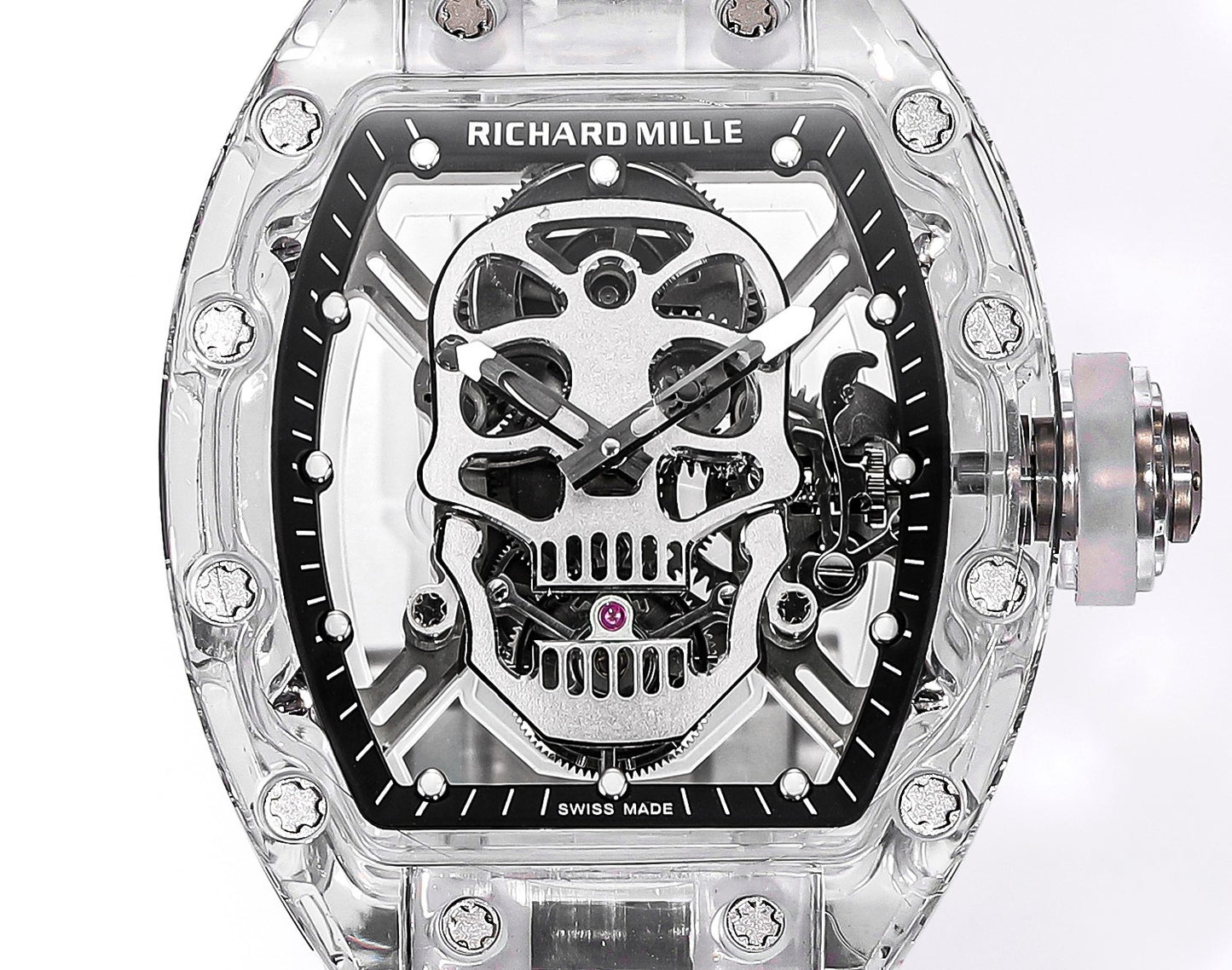 RM Skull Green Skeleton Automatic White Ceramic Edition