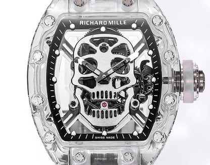 RM Skull Green Skeleton Automatic White Ceramic Edition