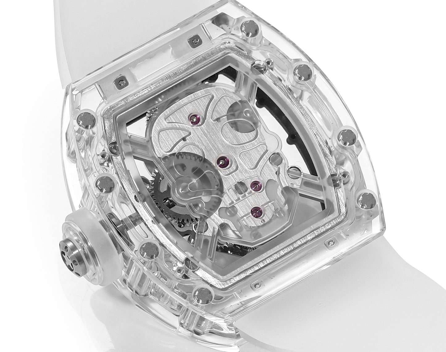 RM Skull Green Skeleton Automatic White Ceramic Edition