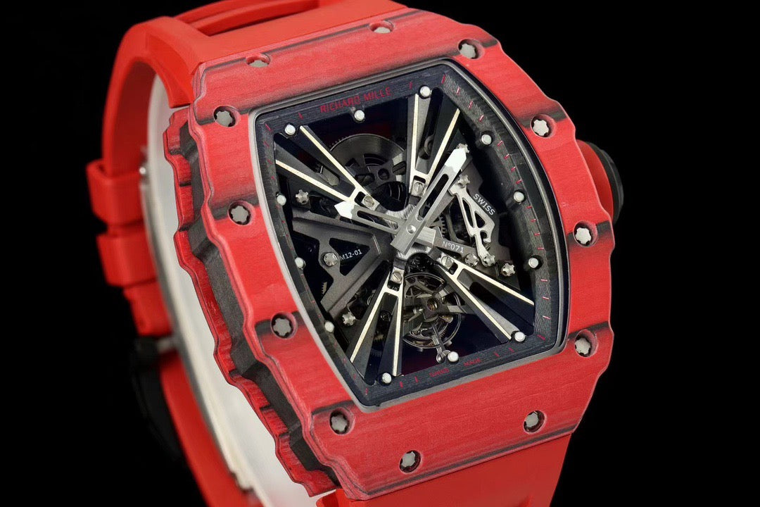 RM12-01 White Skeleton Dial Watch