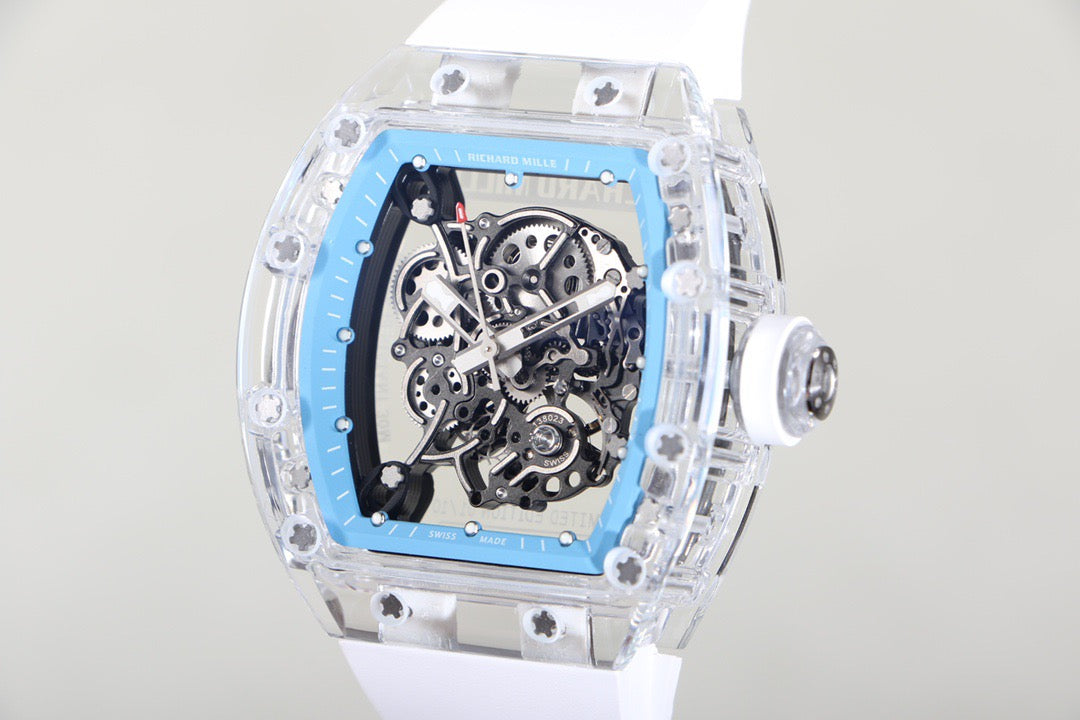 Transparent Ice Blue Skeleton Watch