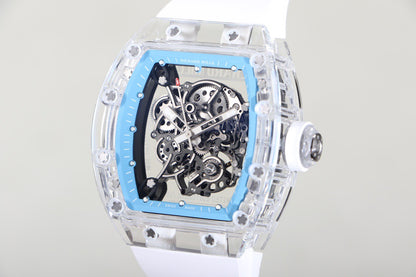 Transparent Ice Blue Skeleton Watch