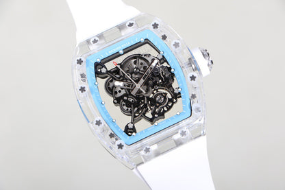 Transparent Ice Blue Skeleton Watch