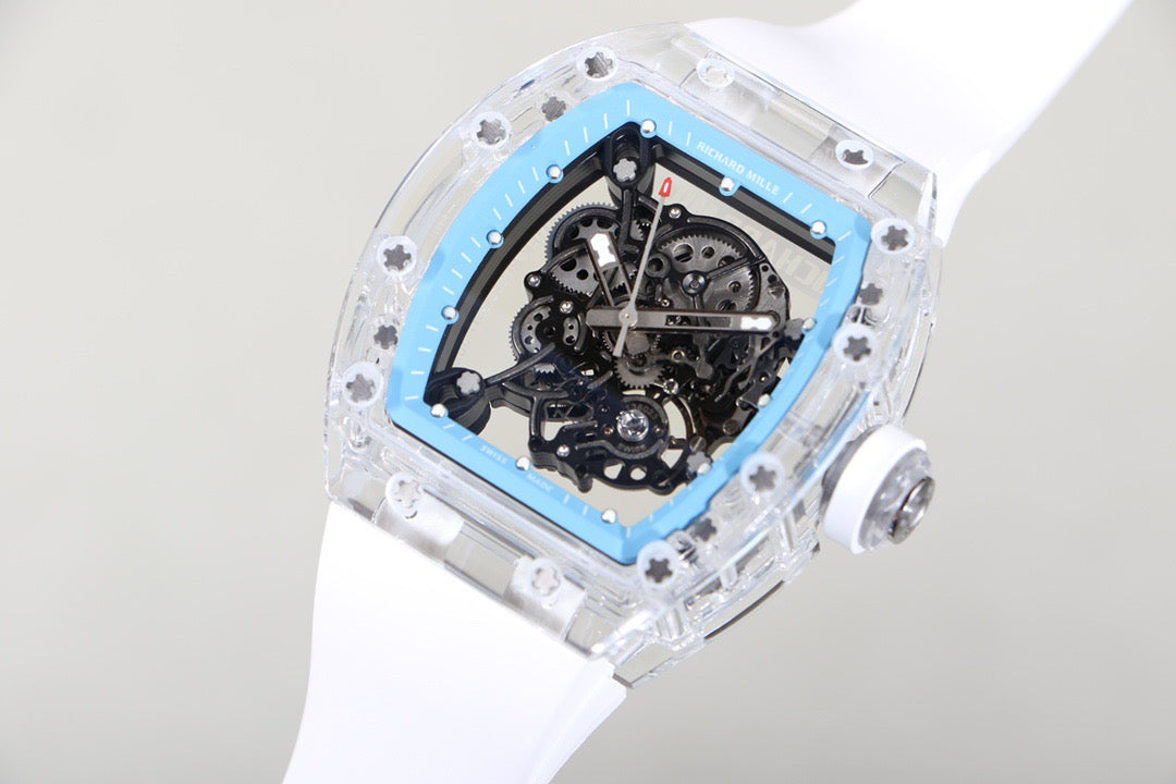 Transparent Ice Blue Skeleton Watch
