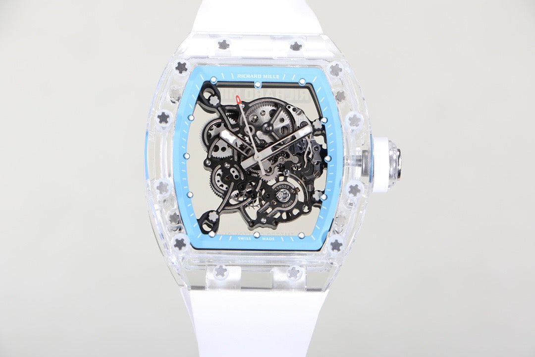 Transparent Ice Blue Skeleton Watch
