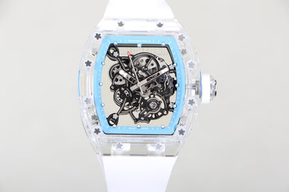 Transparent Ice Blue Skeleton Watch