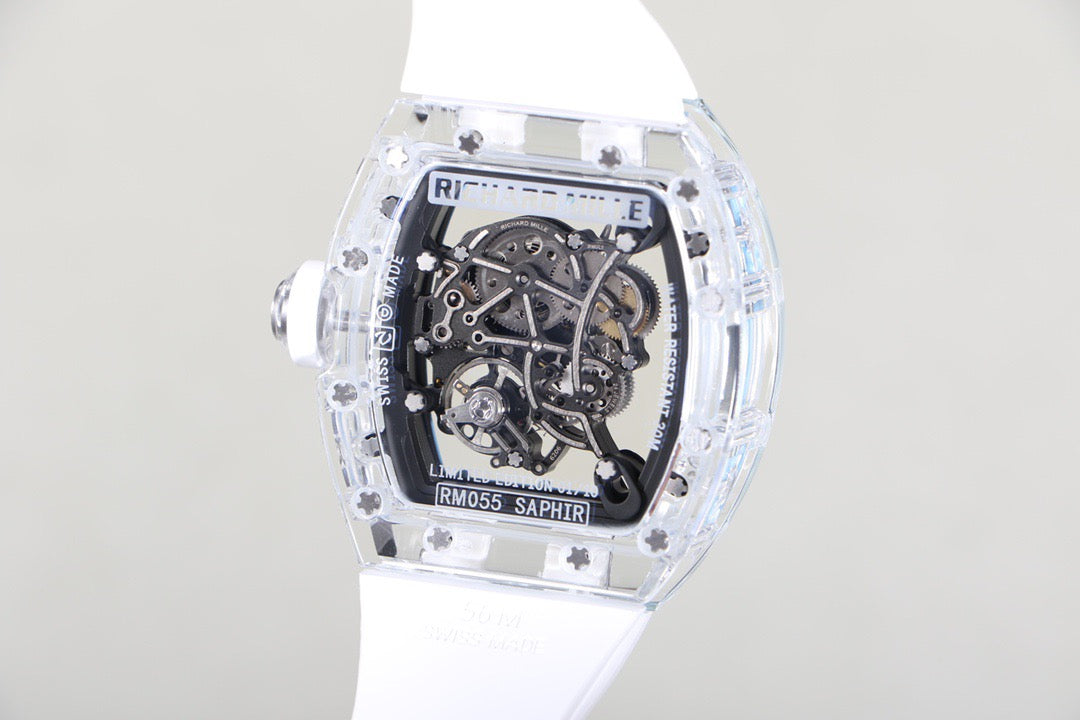 Transparent Ice Blue Skeleton Watch