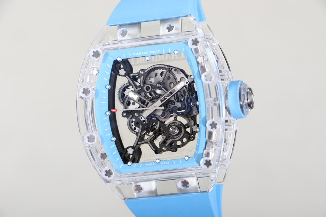 Transparent Ice Blue Skeleton Watch