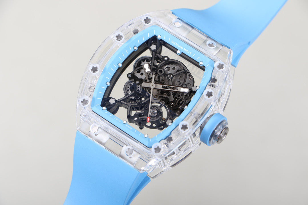 Transparent Ice Blue Skeleton Watch