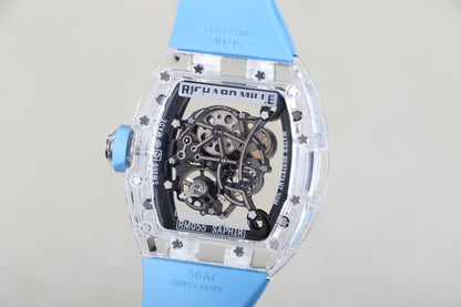 Transparent Ice Blue Skeleton Watch