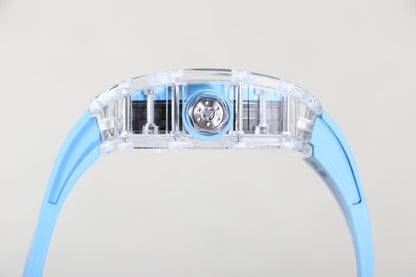 Transparent Ice Blue Skeleton Watch