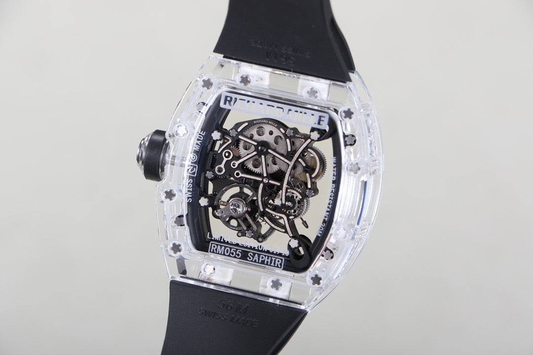 Transparent Ice Blue Skeleton Watch