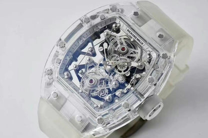Transparent Ice Blue Skeleton Watch