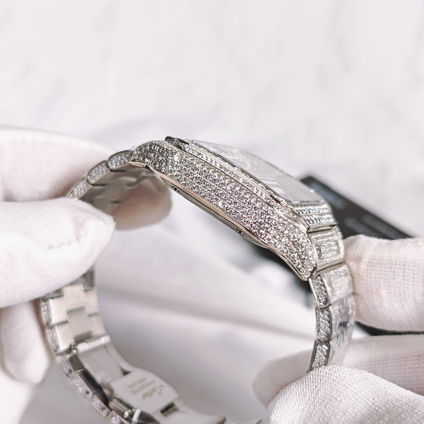Santos Diamond Rainbow Dial Automatic Watch