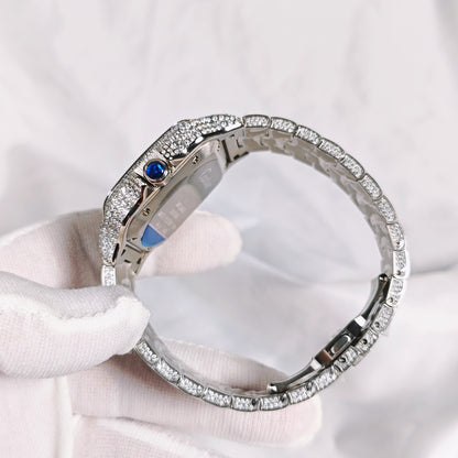 Santos Diamond Rainbow Dial Automatic Watch