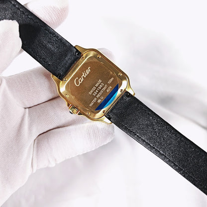 Santos Blue Dial Diamond Automatic Watch