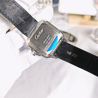 Santos Blue Dial Diamond Automatic Watch