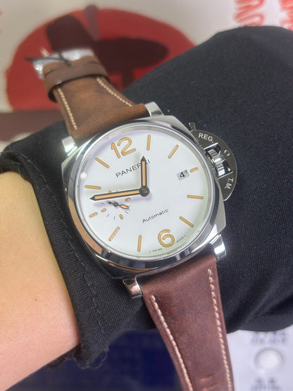 Luminor Due White Dial Brown