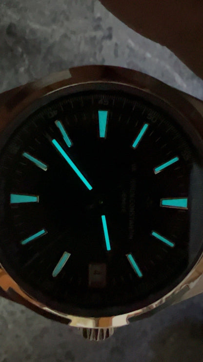 Overseas Burgundy Sunburst Dial Watch