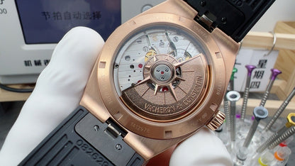 Overseas Rose Gold Silver Dial Watch