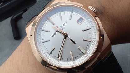 Overseas Rose Gold Silver Dial Watch