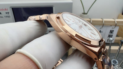 Overseas Rose Gold Silver Dial Watch