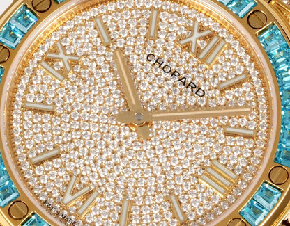 Alpine Eagle Diamond Pavé Blue Gem Bezel Gold