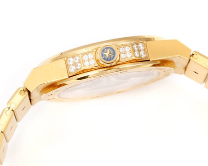 Alpine Eagle Diamond Pavé Blue Gem Bezel Gold