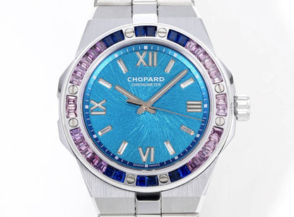 Alpine Eagle Purple Gem Bezel Gold Dial
