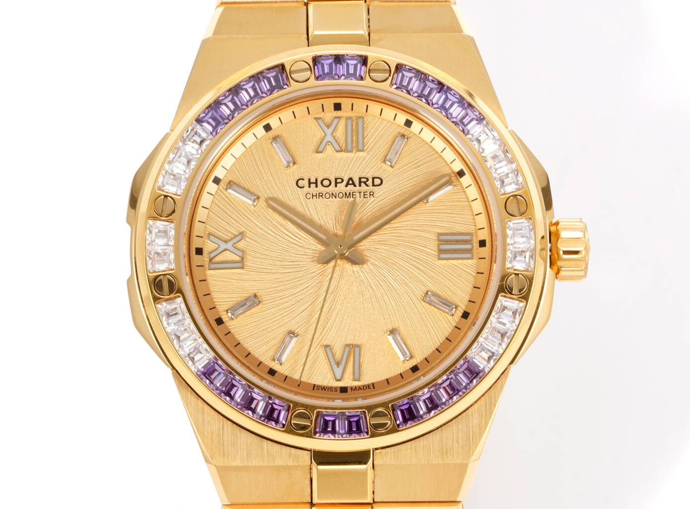Alpine Eagle Purple Gem Bezel Gold Dial