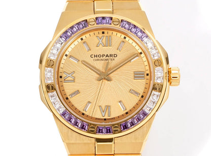 Alpine Eagle Purple Gem Bezel Gold Dial